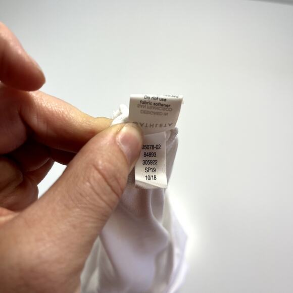 Athleta XS Crop Tank Top Shanti Yoga Tank Bright White Athletic Workout Shirt - Picture 8 of 12